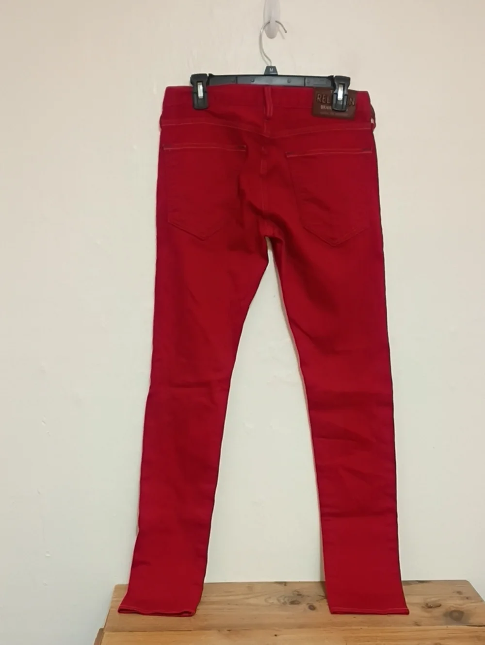 True Religion Rocco Red Denim Slim Straight Jeans Size 29 Inseam 34